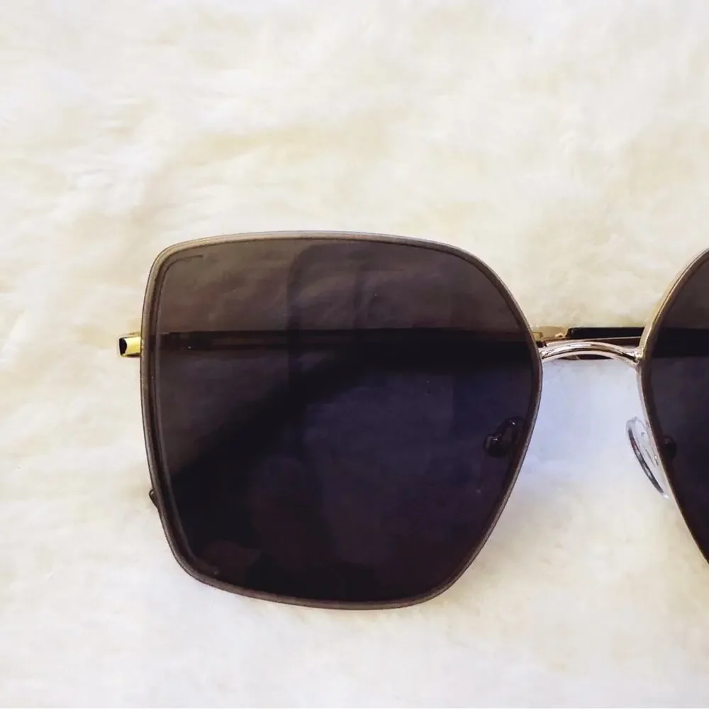 Monica Black Geometric Sunglasses
